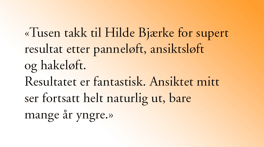 Cosmo Hilde Pasientsitat ansiktsløft